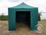 Vouwtent/Easy up tent FleXtents PRO Steel 3x3m Groen, inkl. 4 Zijwanden