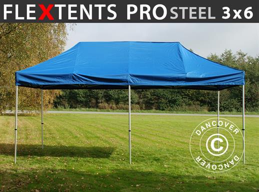 Tente pliante FleXtents PRO Steel 3x6m Bleu