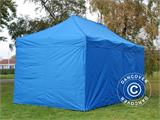 Faltzelt FleXtents PRO Steel 3x6m Blau, mit 6 Seitenwänden