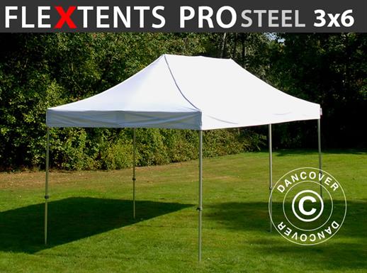 Brzo sklopivi paviljon FleXtents PRO Steel 3x6m Bijela