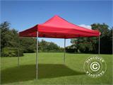 Tente pliante FleXtents PRO Steel 4x4m Rouge, avec 4 cotés