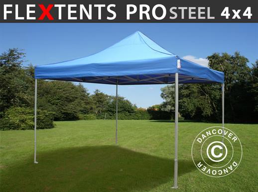Tente pliante FleXtents PRO Steel 4x4m Bleu