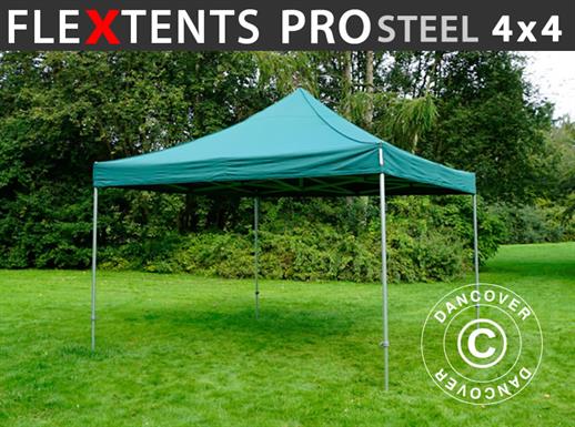 Saliekamā nojume FleXtents PRO Steel 4x4m Zaļš