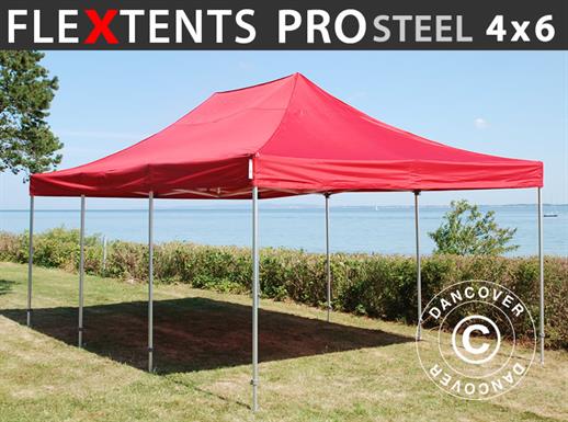 Snabbtält FleXtents PRO Steel 4x6m Röd