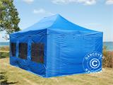 Vouwtent/Easy up tent FleXtents PRO Steel 4x6m Blauw, inkl. 8 Zijwanden