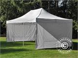 Faltzelt FleXtents PRO Steel 4x6m Weiß, mit 8 Seitenwänden