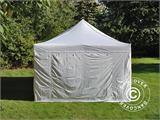 Faltzelt FleXtents PRO Steel 4x6m Weiß, mit 8 Seitenwänden