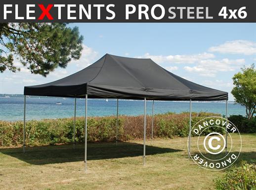 Quick-up telt FleXtents PRO Steel 4x6m Svart