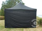 Tente pliante FleXtents PRO Steel 4x6m Noir, avec 8 cotés