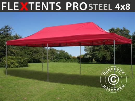 Quick-up telt FleXtents PRO Steel 4x8m Rød