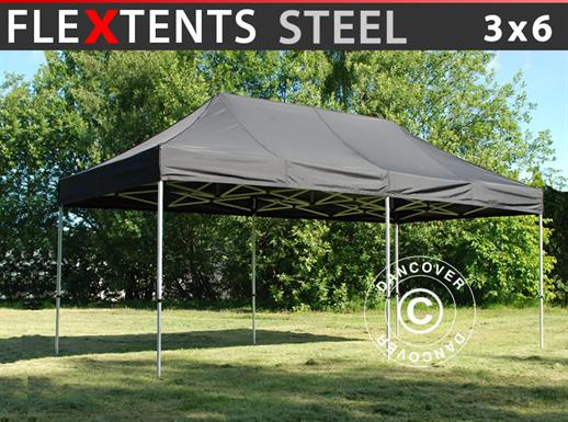 Snabbtält FleXtents Steel 3x6m Svart