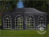 Vouwtent/Easy up tent FleXtents Steel 3x6m Zwart, inkl. 4 Zijwanden