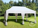 Vouwtent/Easy up tent FleXtents Steel 3x6m Wit, incl. 6 decoratieve gordijnen