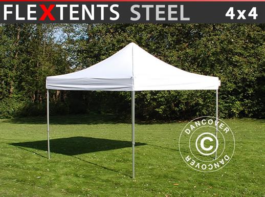 Carpa plegable FleXtents Steel 4x4m Blanco