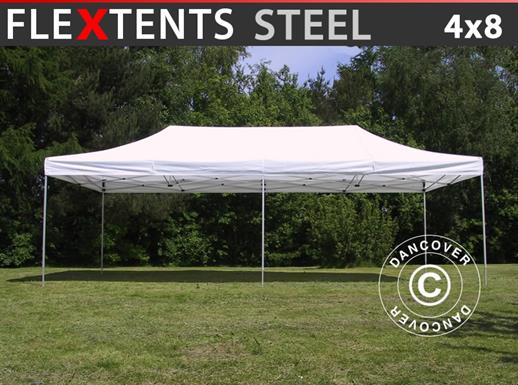 Gazebo pieghevole FleXtents Steel 4x8m Bianco