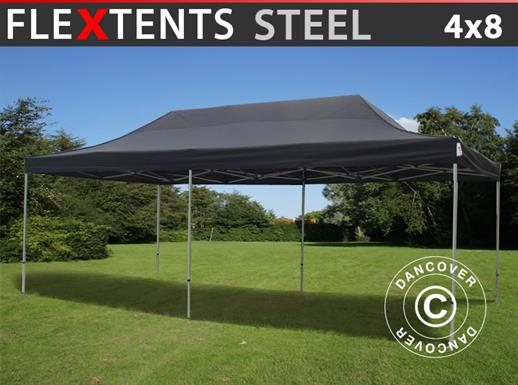 Vouwtent/Easy up tent FleXtents Steel 4x8m Zwart