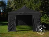 Tente Pliante FleXtents Steel 4x8m Noir, avec 4 cotés