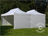 Carpa plegable FleXtents Steel 6x6m Blanco, inclusiva 8 Paredes laterales