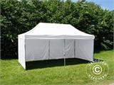 Tente pliante FleXtents® Steel, tente médicale et d’urgence, 3x6m, Blanc, 6 parois latérales incluses