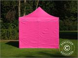Vouwtent/Easy up tent FleXtents PRO 3x3m Roze, inkl. 4 Zijwanden