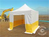 Quick-up telt FleXtents® PRO 3x3m, PVC, arbeidstelt, flammehemmende, inkl. 4 sidevegger