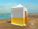 Carpa plegable  FleXtents® PRO 2x2m, PVC, Carpa de trabajo, Ignífuga, 4 muros laterales incluidos