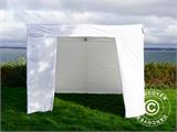 Pop up gazebo FleXtents® PRO Exhibition w/sidewalls, 3x3 m, White, Flame Retardant