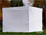 Pop up paviljong FleXtents® PRO Exhibition med sidoväggar, 3x3m, Vit, Flamsäkert