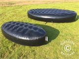 Inflatable bench, Chesterfield style, 1x1.95x0.45 m, Black