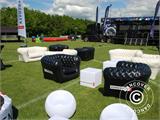 Inflatable sofa, Chesterfield style, 2-seater, Black