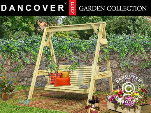 Wooden garden swing, 1.93x1.61x1.98 m, Natural