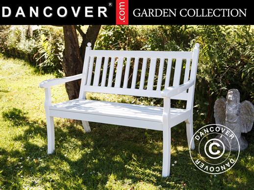 Banc de jardin Hohenzollern, 2 assises, 115cm, Blanc