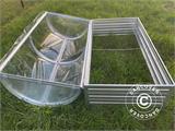 Jardinière surélevée avec bâche en PVC arquée, 0,75x1,5x0,75m, Argenté