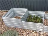 Raised Garden Bed, 0.75x2.25x0.3/0.4/0.5 m, Silver