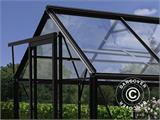 Orangerie aus Glas 11,5m², 3,73x3,73x2,32m mit Sockel, Schwarz