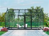 Orangerie/Serre en verre 16,5m², 4,45x3,71x3,16m w/base and cresting, Noir