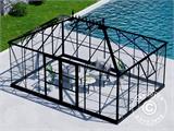 Orangerie/Gewächshaus aus Glass 19m², 5,14x3,71x3,15m mit Sockel und Aufsatz, Schwarz