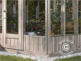 Växthus/Trädgårdspaviljong i trä med bod, 2,4x4,31x2,83m, 9,4m², Grå