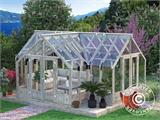 Wooden greenhouse/garden gazebo, 4.21x5.43x2.88 m, 19.1 m², Grey