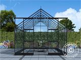 Serre en verre 3x4,87x2,6m avec base, 14,61m², Noir