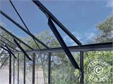 Invernadero de cristal 3x4,87x2,6m w/base, 14,61m², Negro