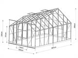 Greenhouse glass 3x4.87x2.6 m w/base, 14.61 m², Black