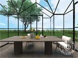 Serra orangerie 8,8m², 3,7x2,38x2,8m con base e cresta vittoriana, Nero