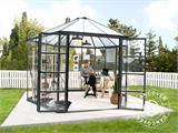 Serre orangerie en polycarbonate OASIS, Hexagonal 8,6m², Palram/Canopia, 3,16x3,63x2,89m, Anthracite