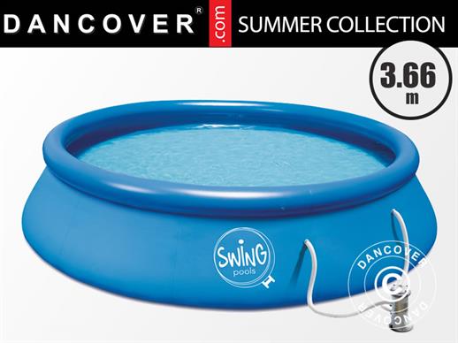 Zwembad Swing, opblaasbaar, Ø3,66x0,76m, Blauw
