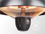 Halogen Deckenheizstrahler MINNA mit RC, hängend, 1500W, Schwarz