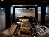 Opblaasbare garage 3x6m, PVC, Zwart/Transparant met luchtblazer