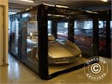 Opblaasbare garage 3x6m, PVC, Zwart/Transparant met luchtblazer