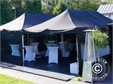 Pop up gazebo FleXtents PRO 3x6 m Black, Flame retardant, incl. 6 sidewalls