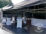 Pop up gazebo FleXtents PRO 3x6 m Black, Flame retardant, incl. 6 sidewalls